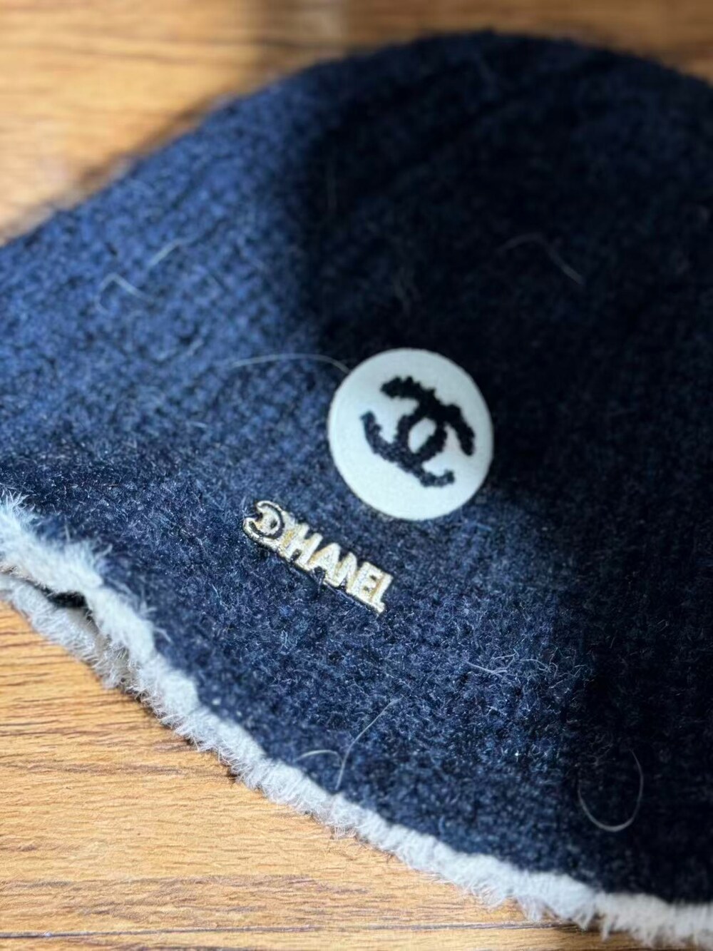 Chanel Shearling Trimmed Knit Beanie - Picture 4 of 4